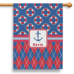 Buoy & Argyle Print 28" House Flag - Double Sided (Personalized)