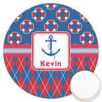 Buoy & Argyle Print Printed Cookie Topper - 3.25" (Personalized)