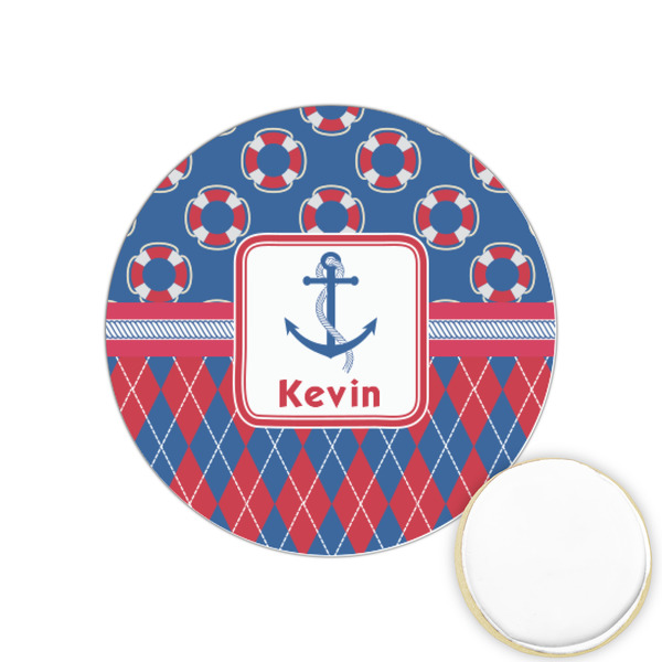 Custom Buoy & Argyle Print Printed Cookie Topper - 1.25" (Personalized)