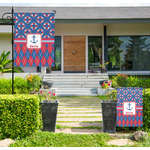 Buoy & Argyle Print Large Garden Flag - Double Sided (Personalized)