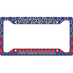 Buoy & Argyle Print License Plate Frame - Style A (Personalized)