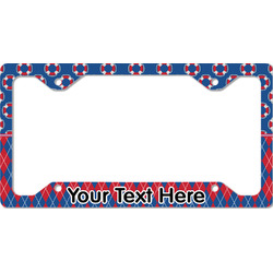 Buoy & Argyle Print License Plate Frame - Style C (Personalized)