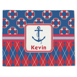 Buoy & Argyle Print Single-Sided Linen Placemat - Single w/ Name or Text