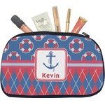 Buoy & Argyle Print Makeup / Cosmetic Bag - Medium (Personalized)