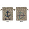 Buoy & Argyle Print Medium Burlap Gift Bag - Front and Back