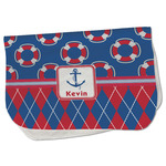 Buoy & Argyle Print Burp Cloth - Fleece w/ Name or Text