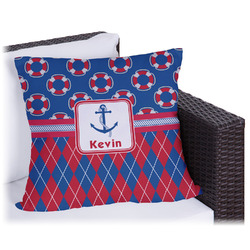 Buoy & Argyle Print Outdoor Pillow (Personalized)