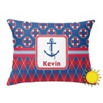 Buoy & Argyle Print Outdoor Throw Pillow (Rectangular) (Personalized)