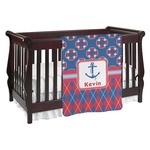 Buoy & Argyle Print Baby Blanket (Single Sided) (Personalized)