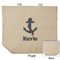 Buoy & Argyle Print Reusable Cotton Grocery Bag - Front & Back View