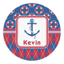 Buoy & Argyle Print Round Decal - Small (Personalized)