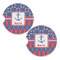 Buoy & Argyle Print Sandstone Car Coasters - Set of 2