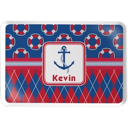 Buoy & Argyle Print Serving Tray (Personalized)