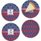 Buoy & Argyle Print Set of Appetizer / Dessert Plates