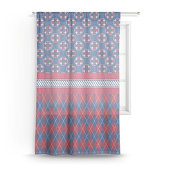 Buoy & Argyle Print Sheer Curtain - 50"x84"
