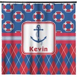 Buoy & Argyle Print Shower Curtain - Custom Size (Personalized)