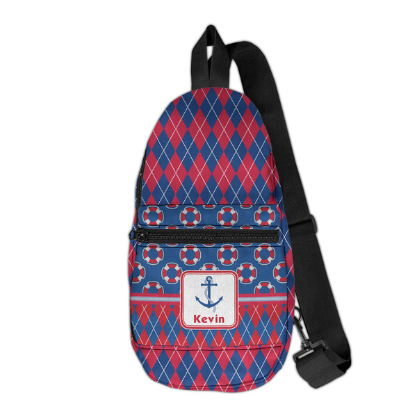 Custom Buoy & Argyle Print Sling Bag (Personalized)