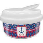 Buoy & Argyle Print Snack Container (Personalized)