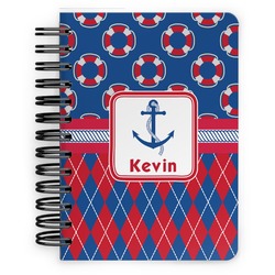 Buoy & Argyle Print Spiral Notebook - 5x7 w/ Name or Text