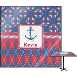 Buoy & Argyle Print Square Table Top - 30" (Personalized)