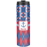 Buoy & Argyle Print Stainless Steel Skinny Tumbler - 20 oz (Personalized)