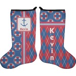 Buoy & Argyle Print Holiday Stocking - Double-Sided - Neoprene (Personalized)