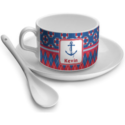 Buoy & Argyle Print Tea Cup - Single (Personalized)