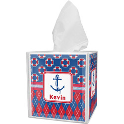 Buoy & Argyle Print Tissue Box Cover (Personalized)