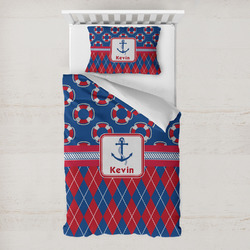 Buoy & Argyle Print Toddler Bedding w/ Name or Text