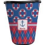 Buoy & Argyle Print Waste Basket - Single Sided (Black) (Personalized)