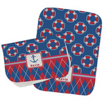 Buoy & Argyle Print Burp Cloths - Fleece - Set of 2 w/ Name or Text