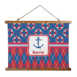 Buoy & Argyle Print Wall Hanging Tapestry - Wide (Personalized)