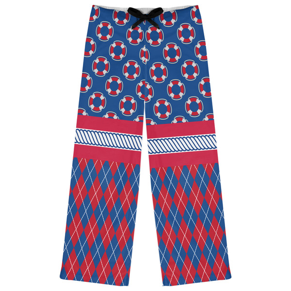 Custom Buoy & Argyle Print Womens Pajama Pants - XS