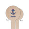 Buoy & Argyle Print Wooden 4" Food Pick - Round - Single Sided - Front & Back