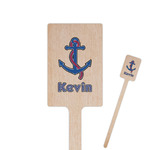 Buoy & Argyle Print 6.25" Rectangle Wooden Stir Sticks - Single Sided (Personalized)