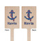 Buoy & Argyle Print Wooden 6.25" Stir Stick - Rectangular - Double Sided - Front & Back