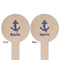 Buoy & Argyle Print Wooden 6" Food Pick - Round - Double Sided - Front & Back