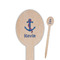 Buoy & Argyle Print Wooden Food Pick - Oval - Closeup