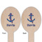 Buoy & Argyle Print Wooden Food Pick - Oval - Double Sided - Front & Back