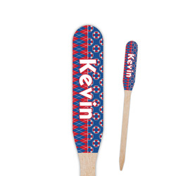 Buoy & Argyle Print Paddle Wooden Food Picks - Double Sided (Personalized)