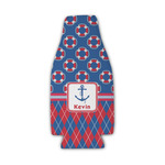 Buoy & Argyle Print Zipper Bottle Cooler (Personalized)