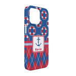 Buoy & Argyle Print iPhone Case - Plastic - iPhone 13 (Personalized)