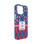 Buoy & Argyle Print iPhone Case - Plastic - iPhone 13 Mini (Personalized)