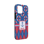 Buoy & Argyle Print iPhone Case - Rubber Lined - iPhone 13 Mini (Personalized)