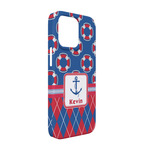 Buoy & Argyle Print iPhone Case - Plastic - iPhone 13 Pro (Personalized)