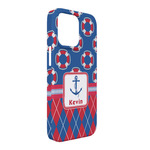 Buoy & Argyle Print iPhone Case - Plastic - iPhone 13 Pro Max (Personalized)