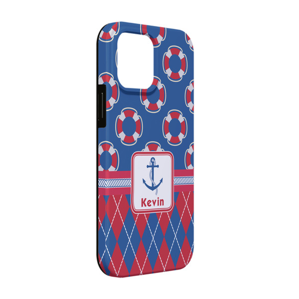 Custom Buoy & Argyle Print iPhone Case - Rubber Lined - iPhone 13 Pro (Personalized)