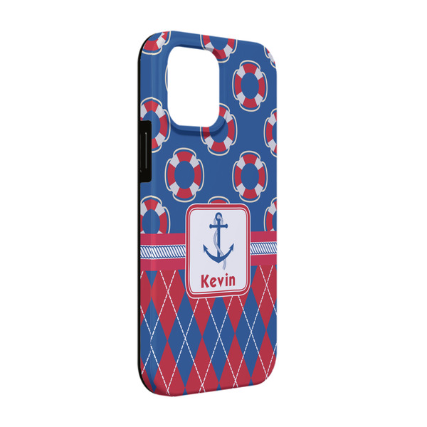 Custom Buoy & Argyle Print iPhone Case - Rubber Lined - iPhone 13 (Personalized)