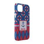 Buoy & Argyle Print iPhone Case - Plastic - iPhone 14 (Personalized)