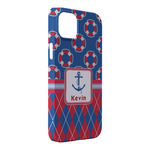 Buoy & Argyle Print iPhone Case - Plastic - iPhone 14 Plus (Personalized)